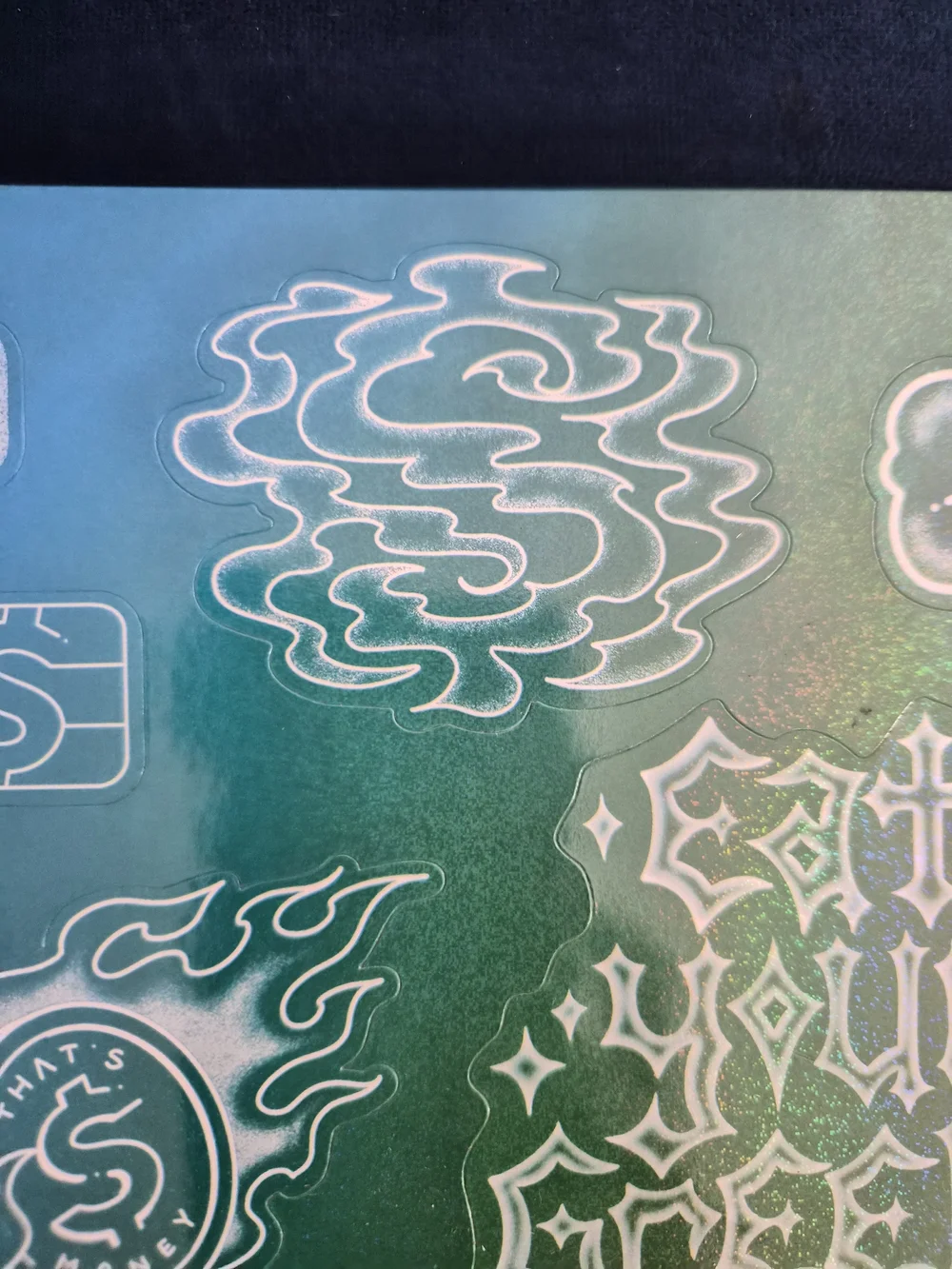 Source Unknown Green Gradient Sticker Sheet for Phone Accessories